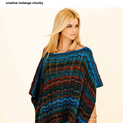 Poncho & Tie Front Jacket in Rico Creative Melange Chunky - 266