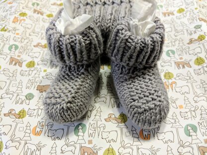 Grey Baby Booties