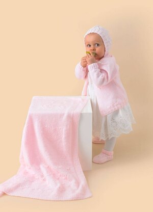 "Rosy Garden Set" - Accessory Knitting Pattern in Paintbox Yarns Baby DK