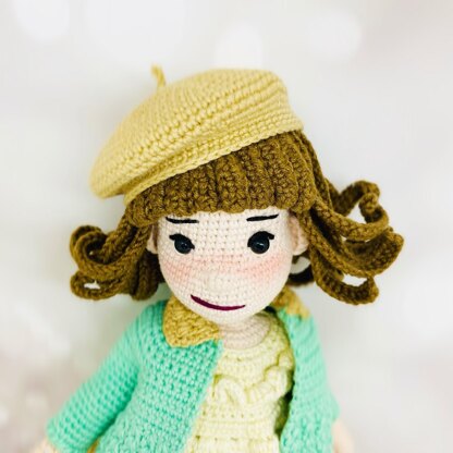 Crochet doll with clothes pattern, amigurumi doll