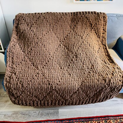 Quilted Seed Stitch Blanket