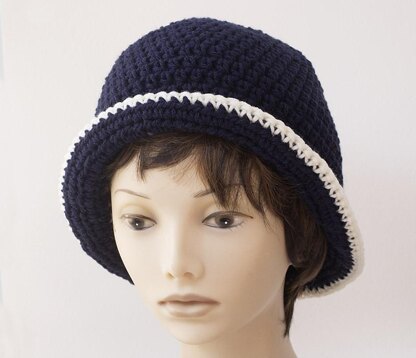 Two Color Flapper Cloche Hat