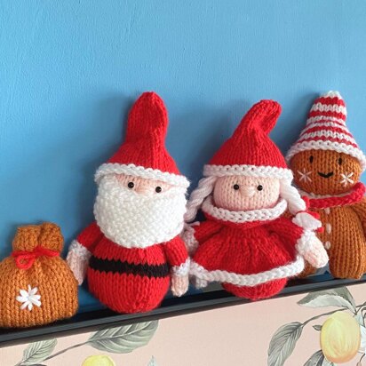 Santa, Mrs Claus and Gingerbread Man Christmas Patterns