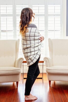 Windowpane Cocoon Knit Wrap