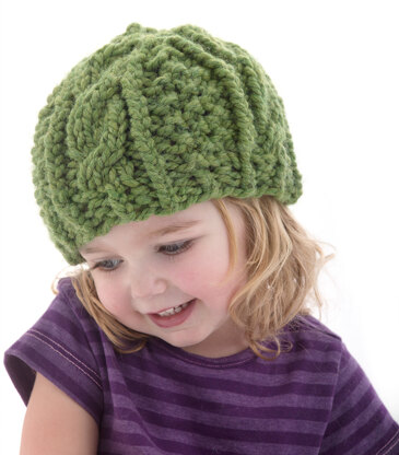 Cabled Cozy Hat in Lion Brand Wool-Ease Thick & Quick - L40182