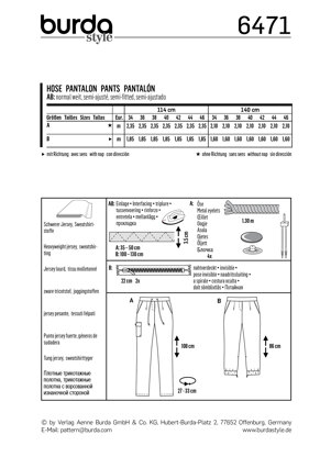 Burda Style Pattern B6471 Women's Trousers