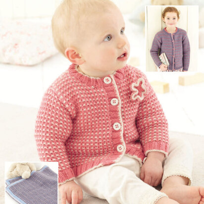 Cardigans and Blanket in Sirdar Snuggly DK - 4814 - Downloadable PDF