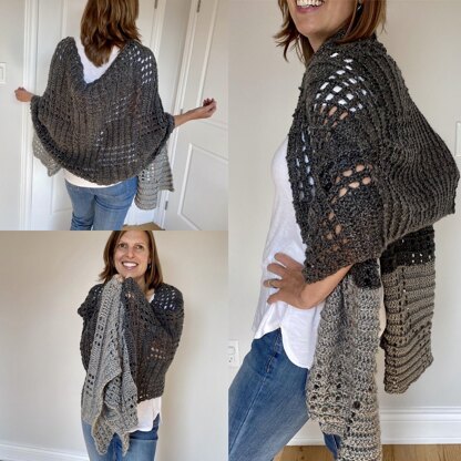 Checkerboard Wrap Shawl: Easy Crochet Shawl Pattern