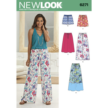 New Look Misses' Skirt in Three Lengths and Pants or Shorts 6271 - Paper Pattern, Size A (10-12-14-16-18-20-22)