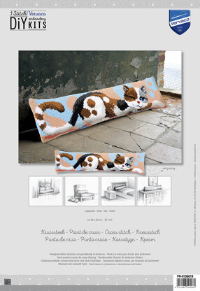Vervaco Cat Draught Excluder Chunky Cross Stitch Kit - 80cm x 20cm