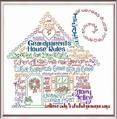 Imaginating Let's Have Fun at Grandma's House Cross Stitch Chart - Multi