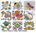 Lesley Teare 30 Mini Motifs - Blackwork & Colour Cross Stitch Pattern - 2010195 -  Leaflet