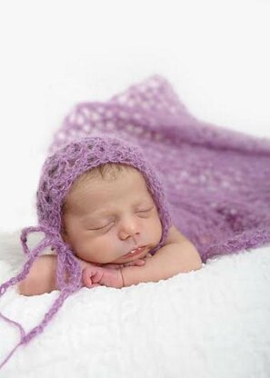 Mohair Bonnet & Wrap for Newborn