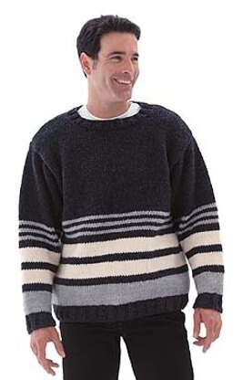 Striped Pullover Sweater in Lion Brand Wool-Ease Chunky