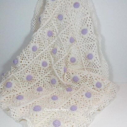 Lilac Daisy Baby blanket