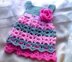 Pink- gray baby dress pattern