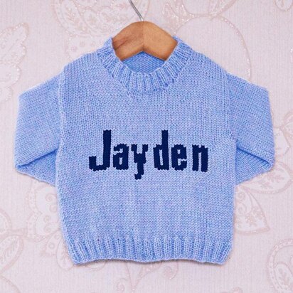 Intarsia - Jayden Moniker Chart - Childrens Sweater