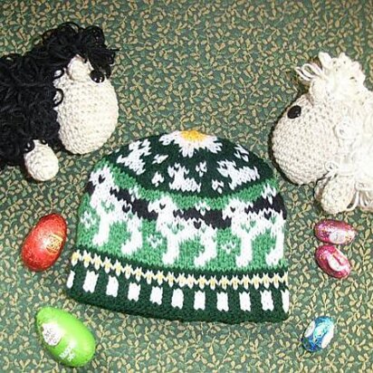 Little lamb baby beanie - knitting pattern