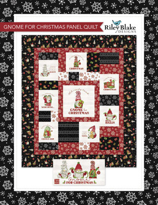 Riley Blake Gnome For Christmas Panel Quilt - Downloadable PDF