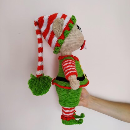 Christmas crochet Lulu doll pattern, amigurumi christmas pattern, Christmas Elf crochet, 12,6 inch/32 cm (English, Deutsch, Français)