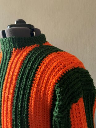 Vertical Stripe Aran Sweater