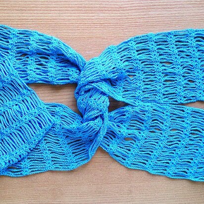 Blue lace scarf