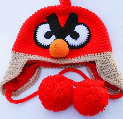 Red Bird Earflap Hat