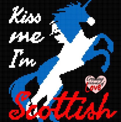 Kiss Me I'm Scottish Unicorn Graphgan