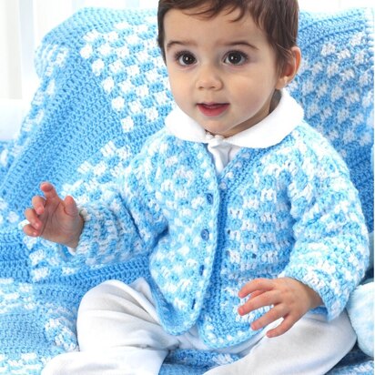 Boy's Cardigan in Bernat Softee Baby Solids