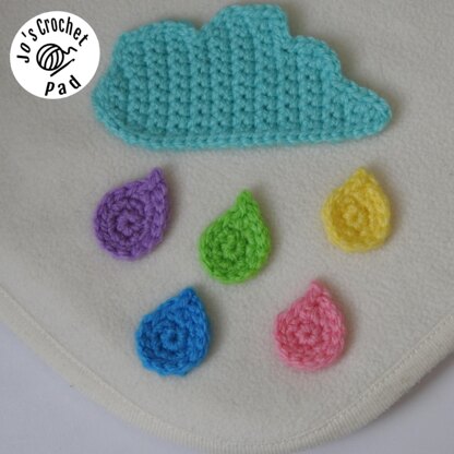 Rainbow Rain Cloud Applique/Embellishment Crochet * sky collection including free base square pattern