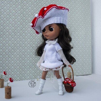 Fly Agarics outfit for Blythe
