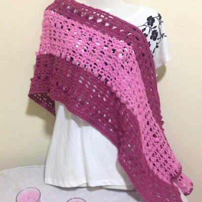 Rectangular Popcorn Shawl