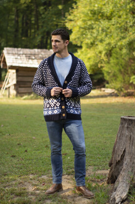 Men's Cardigan Switchback in Universal Yarn Deluxe Worsted - Downloadable PDF