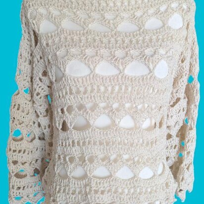 The Seaside Serenity Crochet Lace Pullover