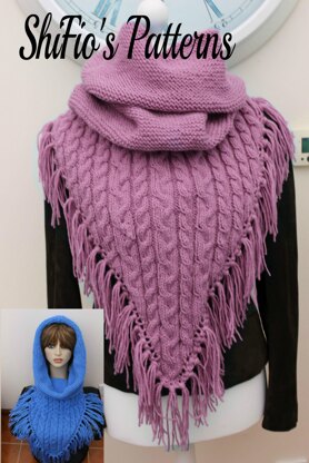 Knitting Pattern for Ladies Cowl Chunky Yarn- Neck Warmer Knitting Pattern- Scarf Knitting Pattern, Hoodie Knitting Pattern- KP604