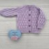 Sue Baby Cardigan 16" to 20" chest size. Approx 0-9mths