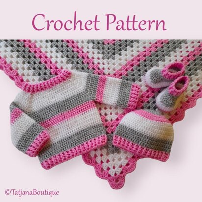 Crochet Baby Blanket Set