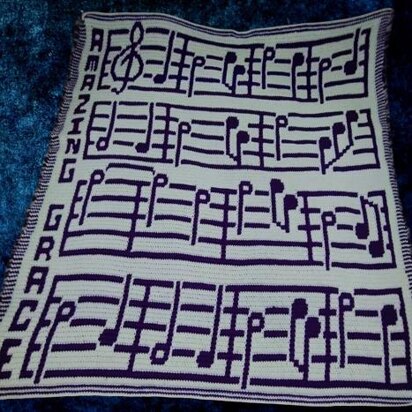 Amazing Grace Music Blanket Pattern