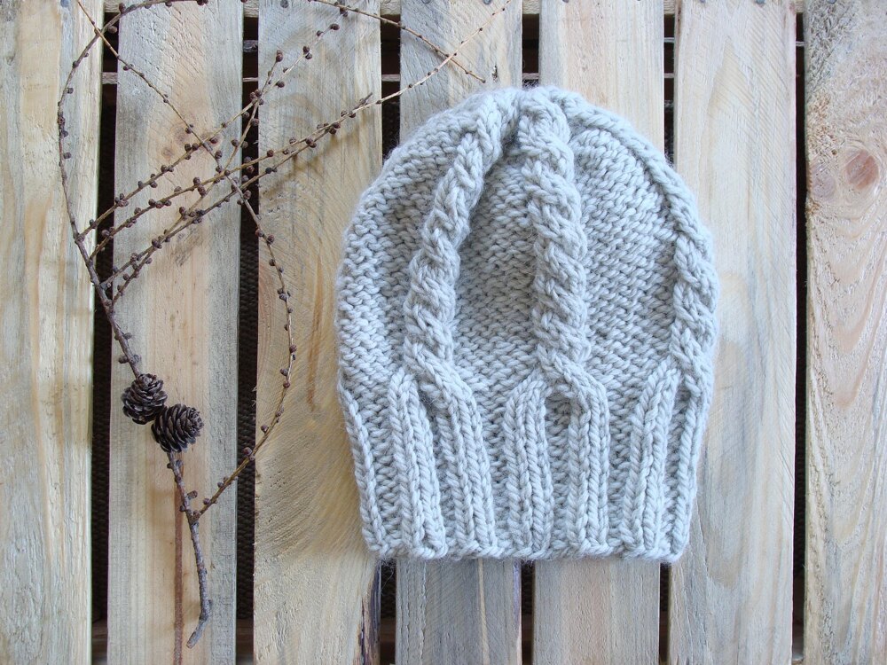 Slouchy cable cheap knit hat pattern