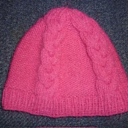 Four Braided-Cable Beanie--Knit Flat - knitting pattern