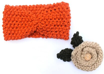 Chunky Headband with Flower