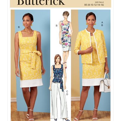 Butterick Misses' Jacket, Dress, Top, Pants and Sash B6882 - Sewing Pattern
