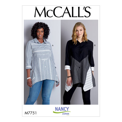 McCall's Misses' Shirts M7751 - Paper Pattern Size 6-8-10-12-14-16-18-20-22