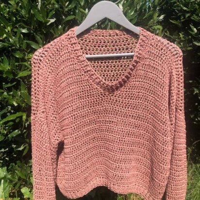 Easy Summer/Autumn Crochet Sweater Pattern, Cropped Crochet Sweater