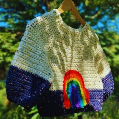Rainbow Raglan Kids Sweater