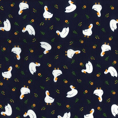 Oddies Textiles Cotton Poplin Printed – Duck Navy