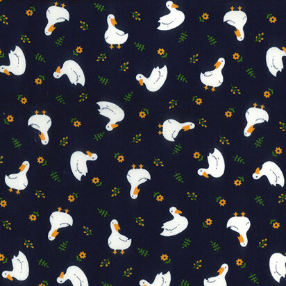 Rose & Hubble Cotton Poplin Printed - Duck Navy