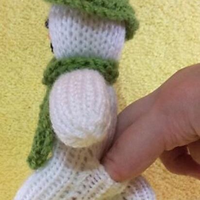 The Snowman Finger Puppet - knitting pattern