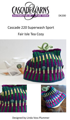 Fair Isle Tea Cozy in Cascade 220 Superwash Sport - DK200