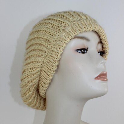 Aran Fishermans Rib Tam Slouch Hat